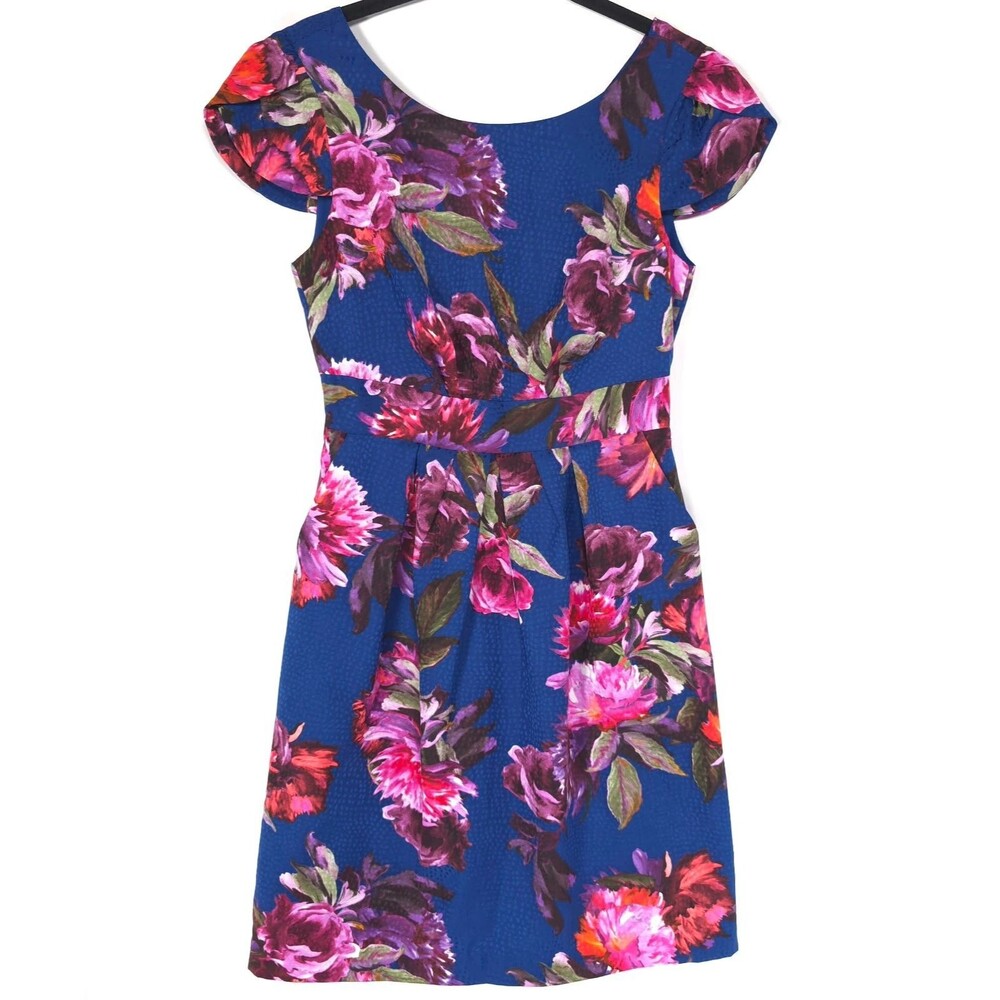ANTHROPOLOGIE MOULINETTE SOEURS Women's Knee Dress 2 Floral A-Line Fit Flare
